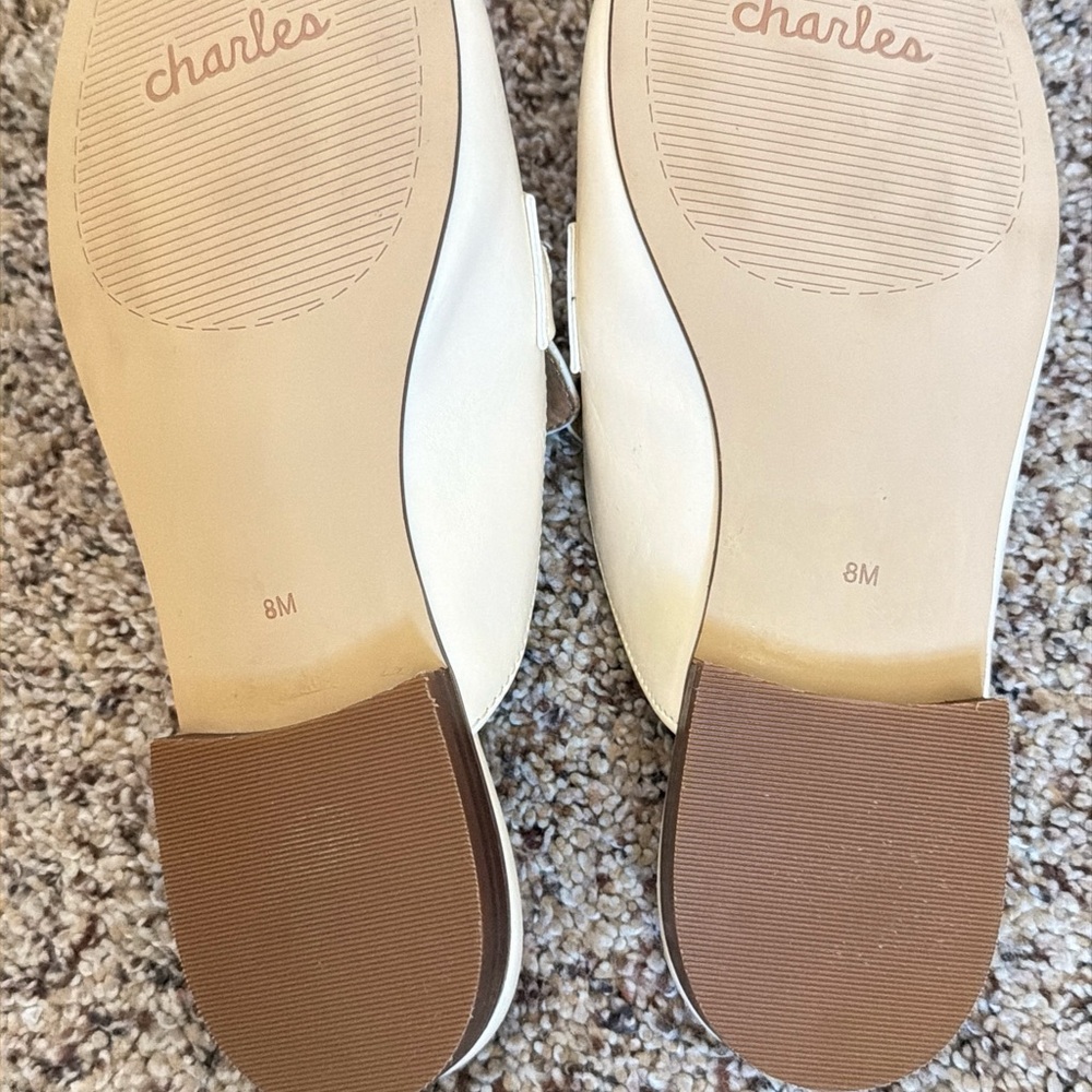 NWOT Charles By Charles David Cream Slip-On Mules - Picture 10 of 10